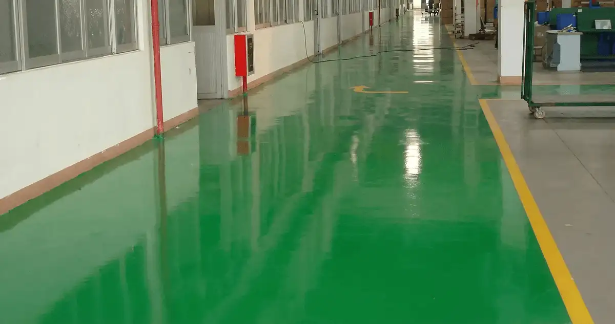 A factory floor professionally covered and marked with epoxy flooring in Saint Petersburg, FL