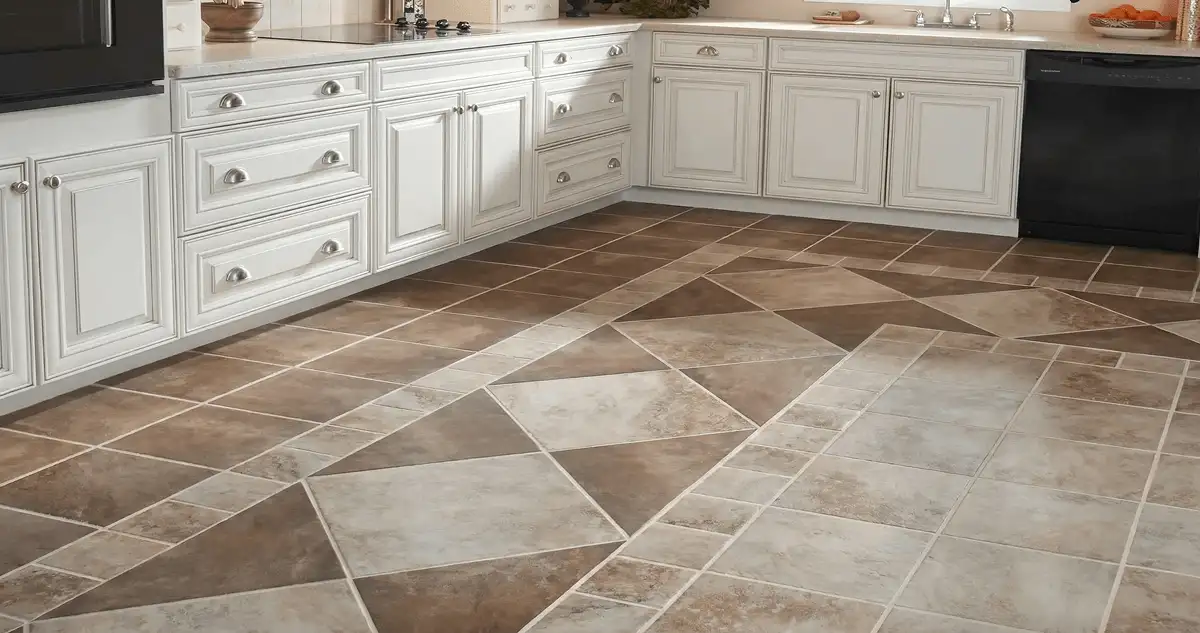 Kitchen with white cabinets and a professionally installed tile floor in Saint Petersburg, FL